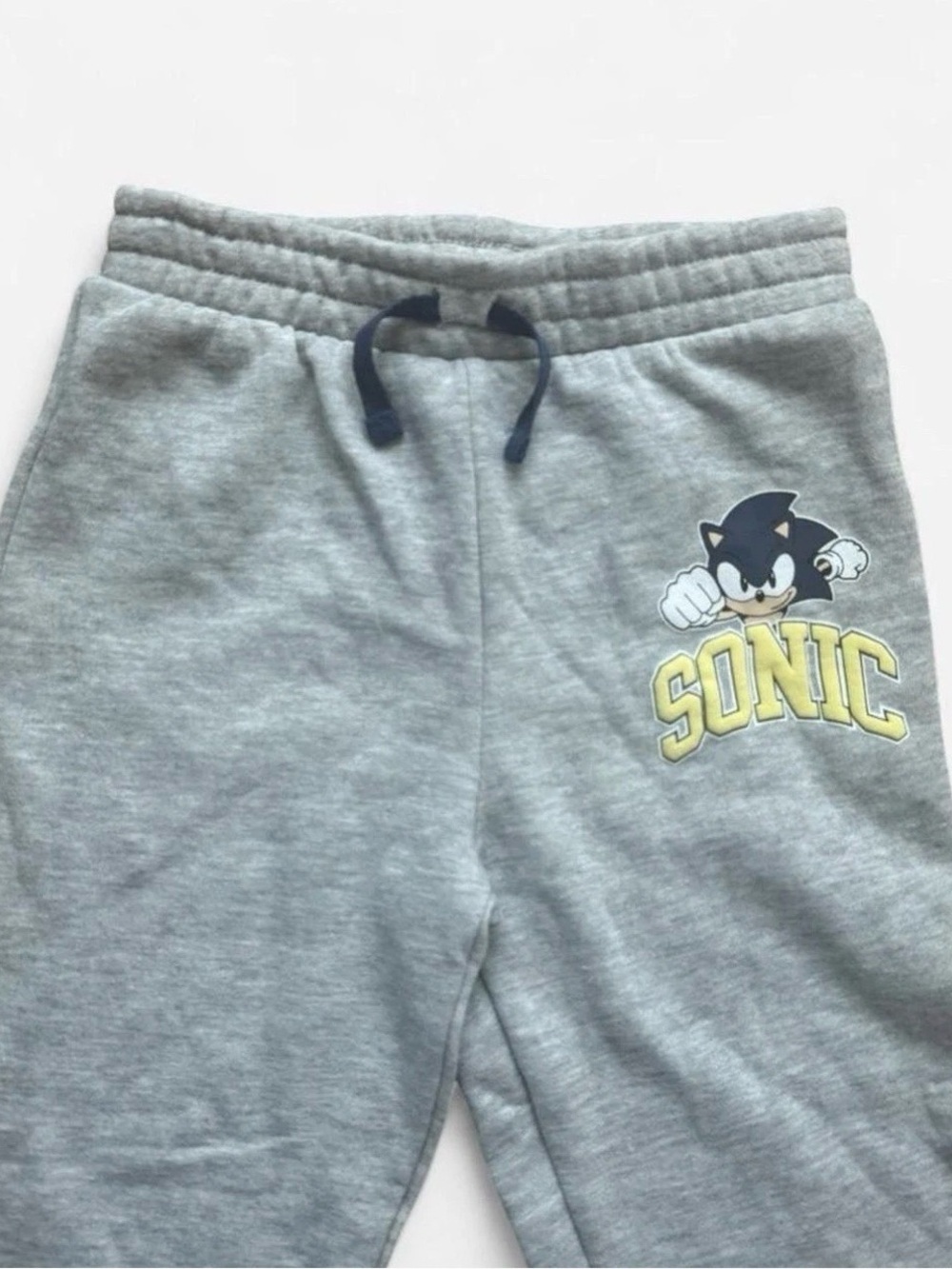 Sonic the Hedgehog Boys 7Y Gray Jogger Sweatpants SEGA Graphic Drawstring Cuffed - Picture 4 of 10